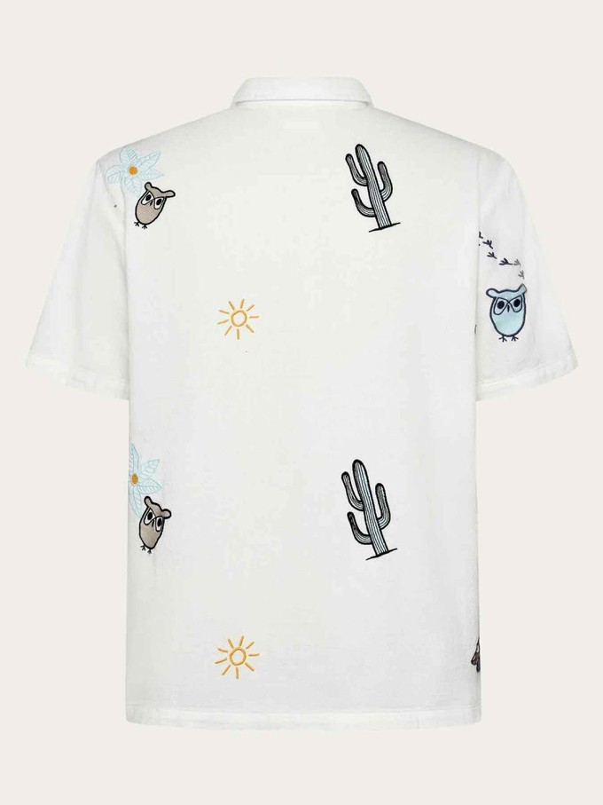 Short sleeve shirt embroidery - egret from Brand Mission