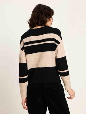 Virgin wollen trui ronde hals - nude black from Brand Mission