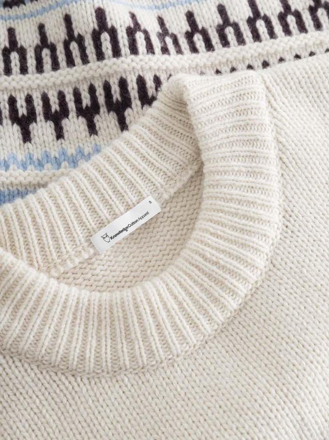 Wool pattern boxy sweater - offwhite from Brand Mission Wool pattern boxy sweater - offwhite from Brand Mission