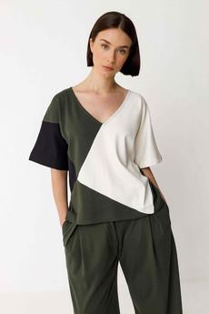 Eluska top - bottle green via Brand Mission