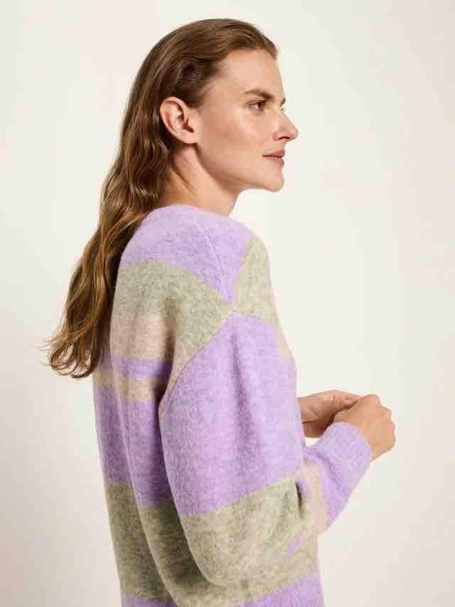 Virgin wollen trui ronde hals - pastel multicolour from Brand Mission