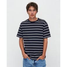 Liam striped t-shirt - dark navy via Brand Mission