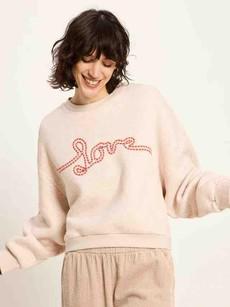 Love statement sweatshirt - creme melange via Brand Mission