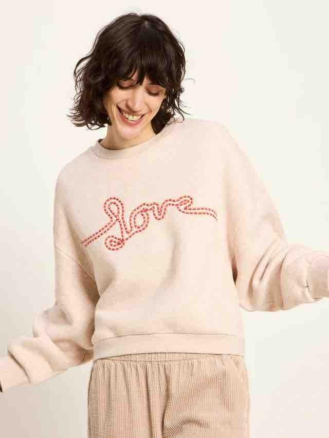 Love statement sweatshirt - creme melange from Brand Mission