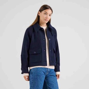 Wollen Jas Nabben Herringbone - Navy from Brand Mission