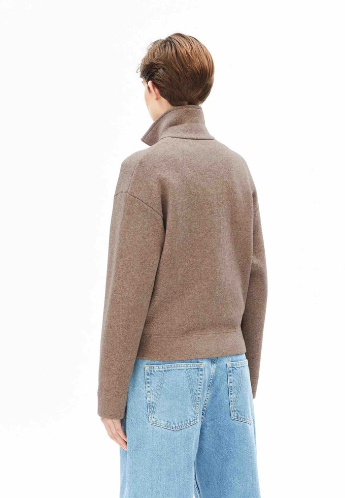 Short knit jacket - cinnamon duel melange from Brand Mission