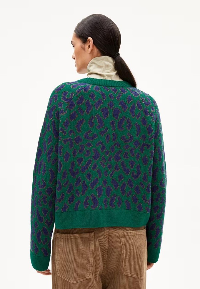 Diliriaa leopaa trui - emerald green from Brand Mission