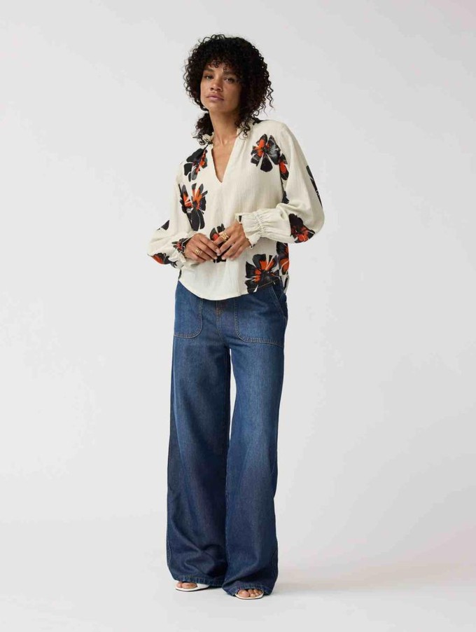 Ella blouse print - oat meal from Brand Mission