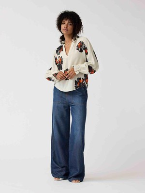 Ella blouse print - oat meal from Brand Mission