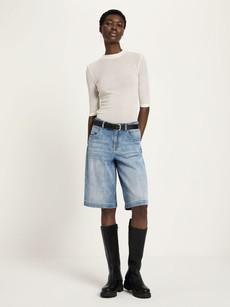 Jeans bermuda - stonewash blue denim via Brand Mission