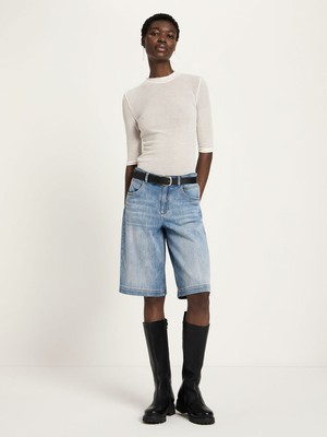 Jeans bermuda - stonewash blue denim from Brand Mission