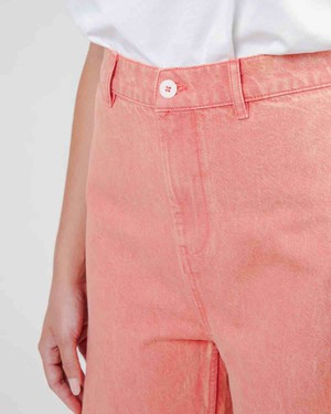 Washed denim straight leg pants - pink from Brand Mission
