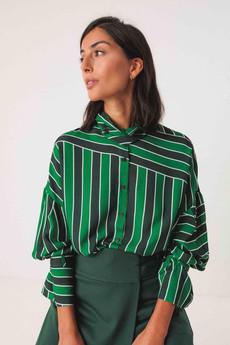 Lone blouse - stripes green via Brand Mission