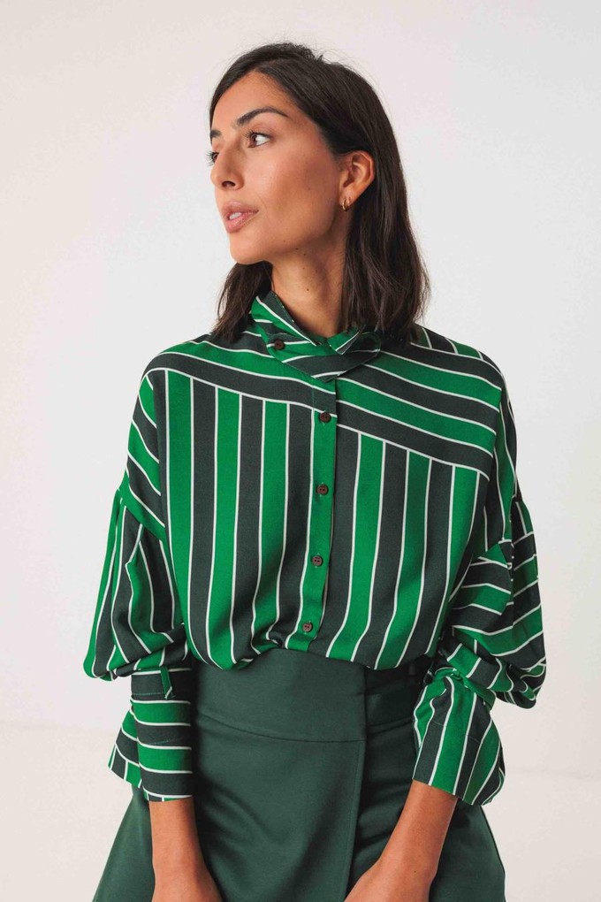 Lone blouse - stripes green from Brand Mission
