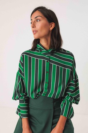 Lone blouse - stripes green from Brand Mission