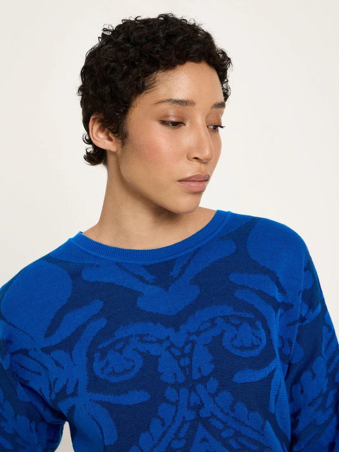Jacquard pullover - lapis midnight from Brand Mission
