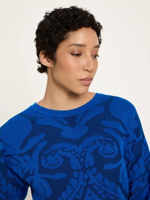 Jacquard pullover - lapis midnight from Brand Mission