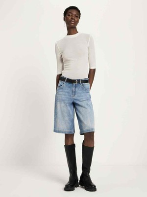 Jeans bermuda - stonewash blue denim from Brand Mission