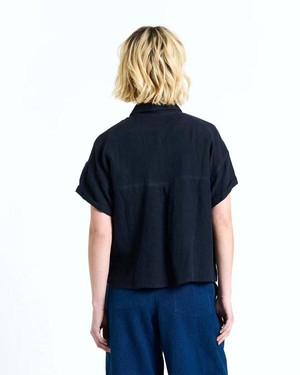 Zeel linnen blouse - navy from Brand Mission
