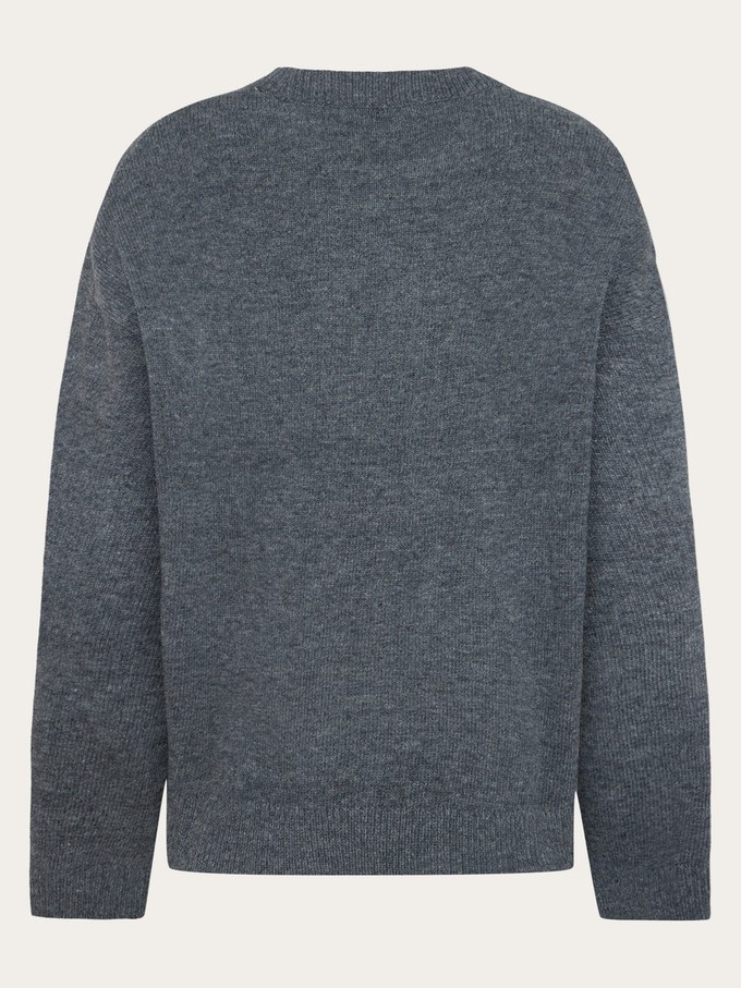 Crewneck lamswol trui - dark grey melange from Brand Mission
