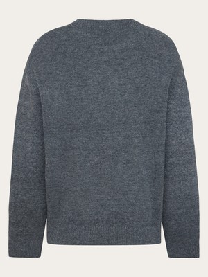 Crewneck lamswol trui - dark grey melange from Brand Mission