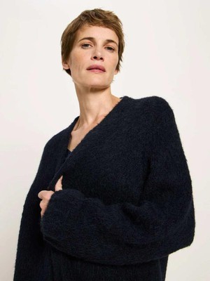 Gebreid lang alpaca vest - navy from Brand Mission