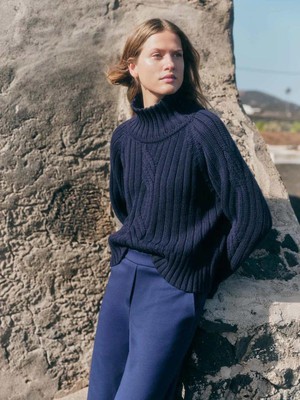 Rippenpullover - blue melange from Brand Mission