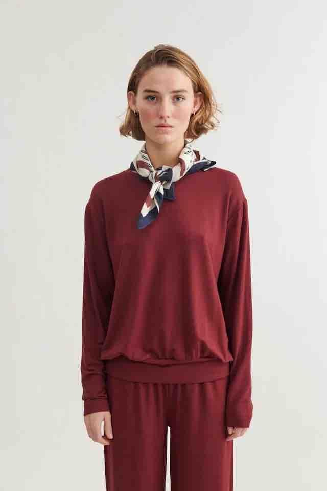 Sadie Blouse - bordeaux truffle from Brand Mission