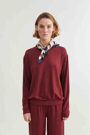 Sadie Blouse - bordeaux truffle from Brand Mission