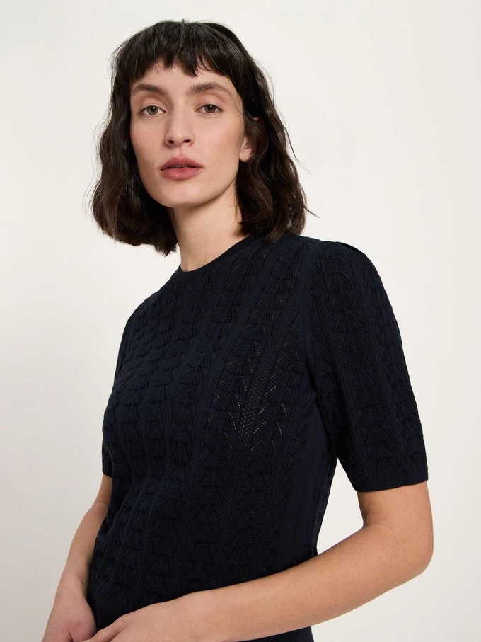 Ajour knit top - onyx from Brand Mission