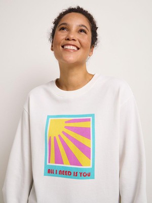 Sweatshirt Sun - Off white/Aqua from Brand Mission