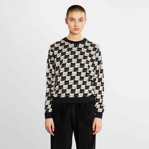 Arendal pepita cats sweater - oat white from Brand Mission