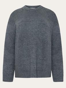 Crewneck lamswol trui - dark grey melange via Brand Mission