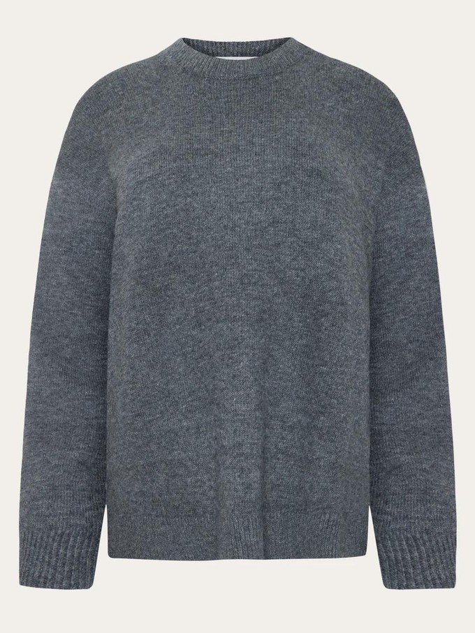 Crewneck lamswol trui - dark grey melange from Brand Mission