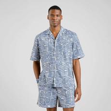 Marstrand shirt - wave tiles blue via Brand Mission