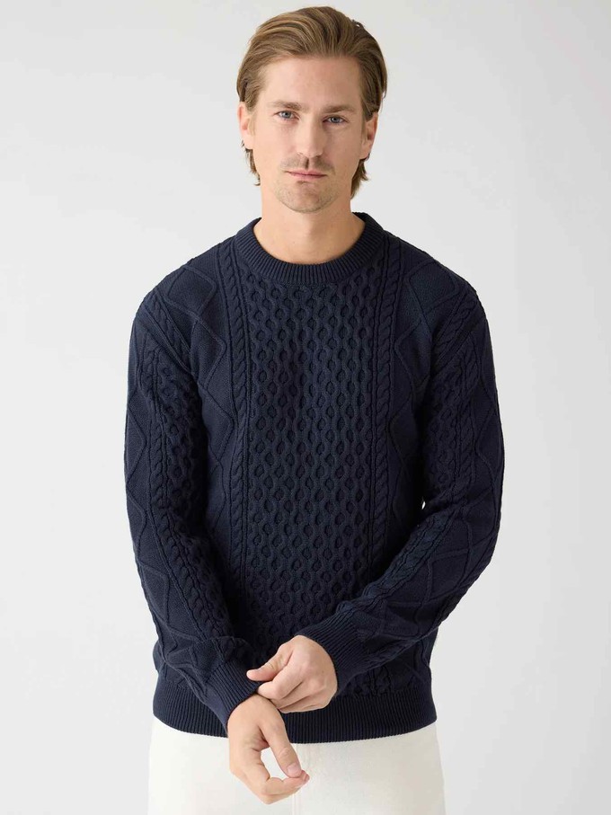Cable knit sweater - night sky from Brand Mission