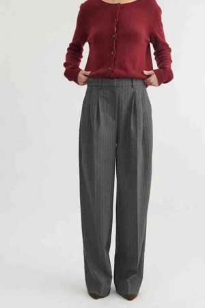 Marjo pantalon - grey melange stripe from Brand Mission