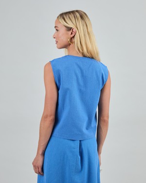Checks Button Up Blouse Blue from Brava Fabrics