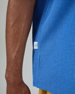 Asis Percales Daisy Checks Boxy Shirt Blue from Brava Fabrics