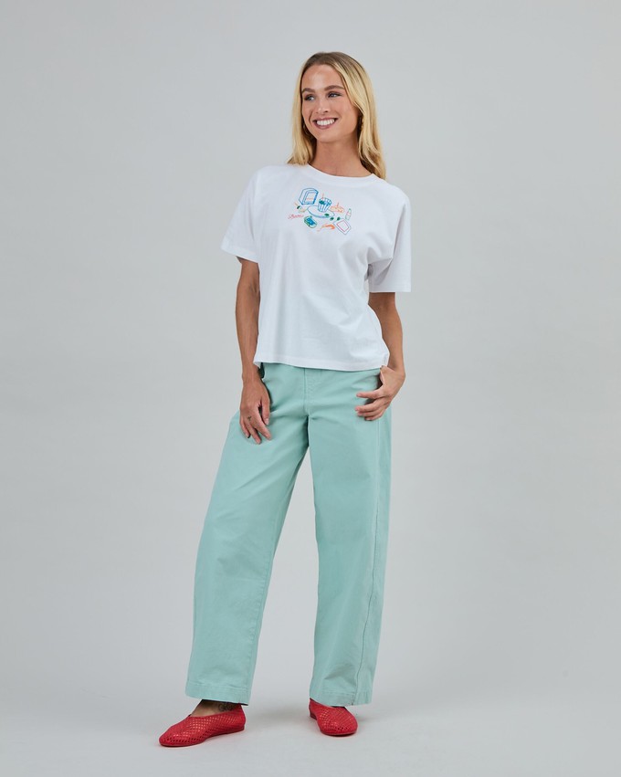 Chiringuito Embroidery Oversize Tee White from Brava Fabrics