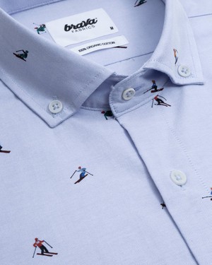 Slalom Race Blue Printed Shirt from Brava Fabrics