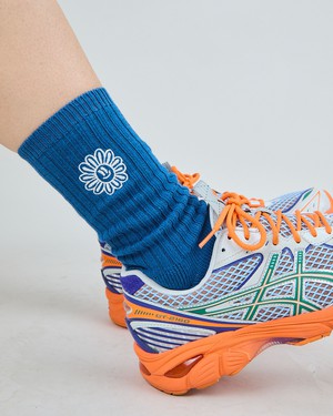 Asis Percales Daisy Socks Blue from Brava Fabrics