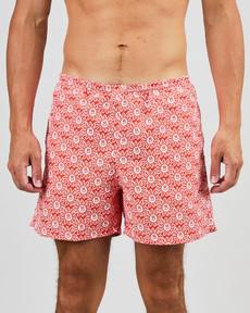 Asis Percales Daisy Swimwear Red via Brava Fabrics