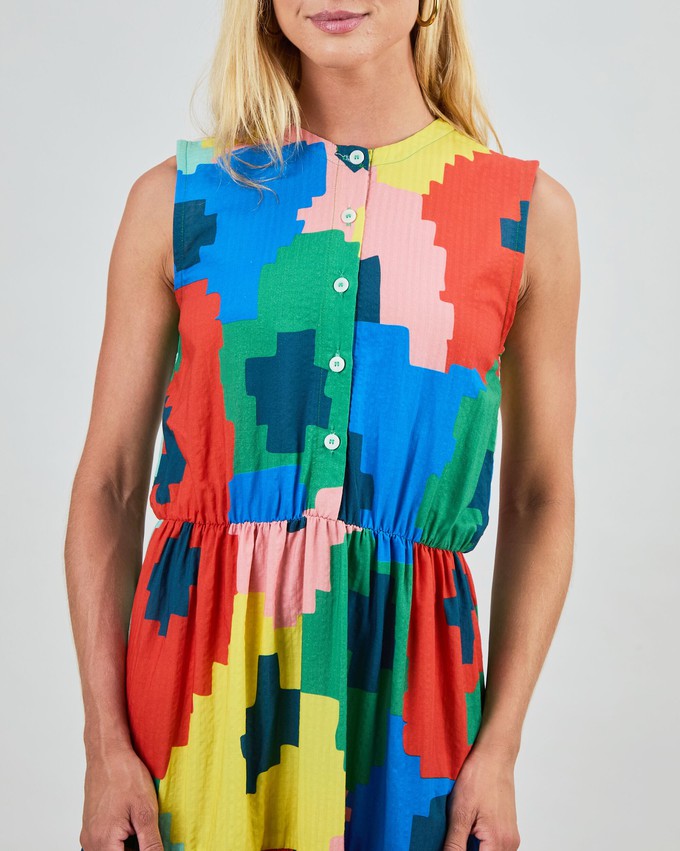 Maxi Flowers Sleeveless Shirt Dress from Brava Fabrics