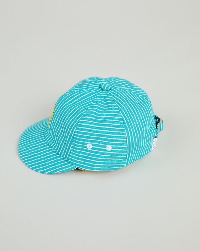 Denim Stripes Pixel Dolphin cap from Brava Fabrics