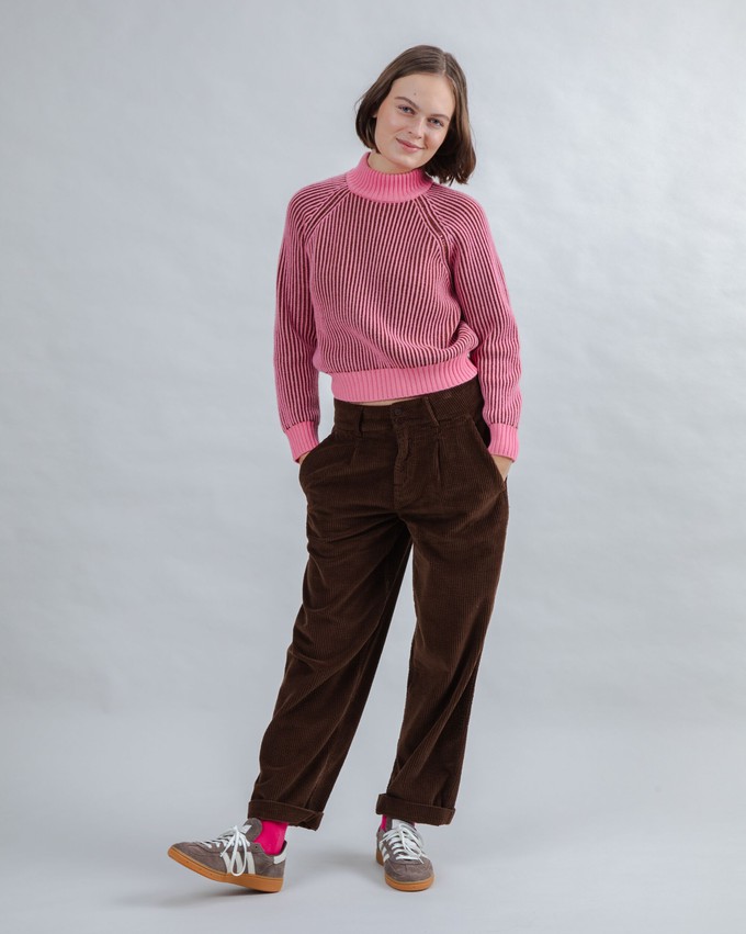 Corduroy Pleated Pants Chocolate from Brava Fabrics