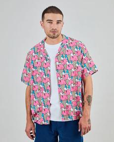 Peanuts Gelato Aloha Shirt Pink via Brava Fabrics