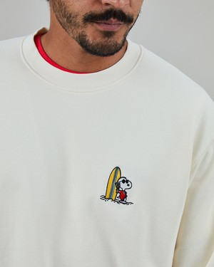 Peanuts Surf Sweatshirt Ecru from Brava Fabrics