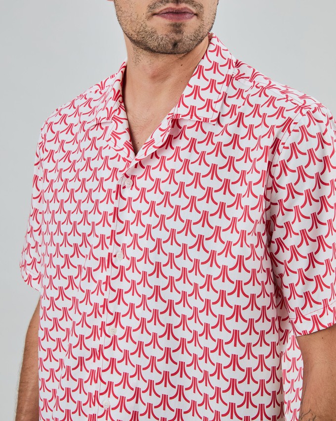 Atari Monogram Aloha Shirt Red from Brava Fabrics
