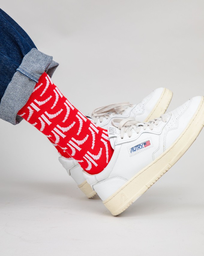 Atari Pattern Socks Red from Brava Fabrics